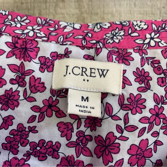 Mixed Floral Print Henley Long Sleeved Top | J. Crew Factory | Size Medium - Picture 7 of 7